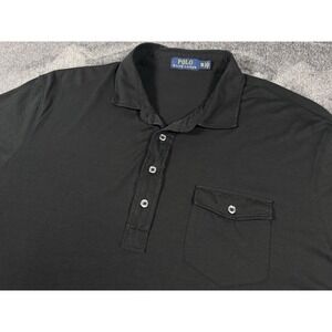 Polo‎ Ralph Lauren Polo Shirt Men's XXL Black Soft Lightweight 100% Cotton